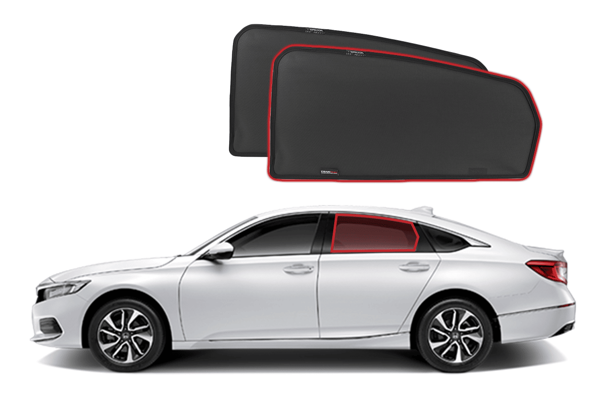 Smoke Clip-On Window Visors With Chrome Trim For 2018-2020 Honda Accord 10th Gen