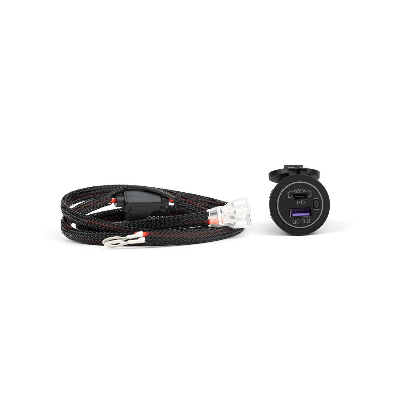 Caricatore Moto Dual USB-A E USB-C 30W PD/18W QC3.0 Con Spegnimento Intelligente E Protezioni Multiple