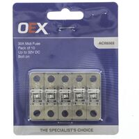 OEX Midi Fuse, 30A Bolt On - Pack of 10