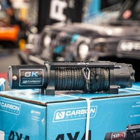 Carbon Offroad Long Drum 6000lb Winch Kit - No Hook
