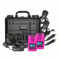 Oricom DTXTP600PNK 5 Watt IP67 Waterproof Handheld UHF CB Radio Trade Pack (Twin Pink Radios)