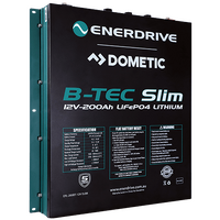 Enerdrive B-TEC 200amp Lithium Slim Metal Case Battery