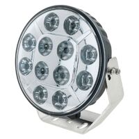 7" LED DRIVING LIGHT FLOOD/SPOT BEAM 28Deg 9-36V 60Watt CHROME 12 LEDs 5,400 Lumens