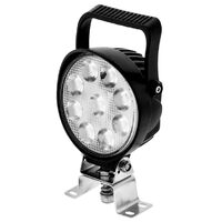5.2" Round LED Worklamp With Handle & Switch, 9-36V, 27W, 9 x LEDs, 2,250 Lumens Spot Beam