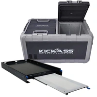 KickAss Outback Series 95L Dual Zone Portable Fridge/Freezer & Premium Fridge Slide/Table Bundle