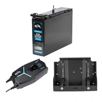 KickAss 120Ah Slimline 12V Lithium Deep Cycle Battery + Tray + 32A Smart Battery Charger Bundle