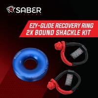 Saber Offroad - Ezy-Glide Recovery Ring + Twin 17K Bound Soft Shackle Kit
