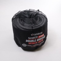 Saber Offroad - 8,000KG 10mm SaberPro Double Braided Winch Rope, 30m Black
