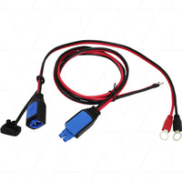 2.4 metre Bootlace to M8 lead ring terminal lead with 30Amp blade fuse for IP22 12/15 Blue Smart Chargers