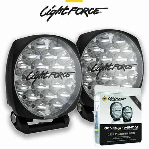 Lightforce Venom 12V Led Twin Pack with Bonus Wiring Harness Kit