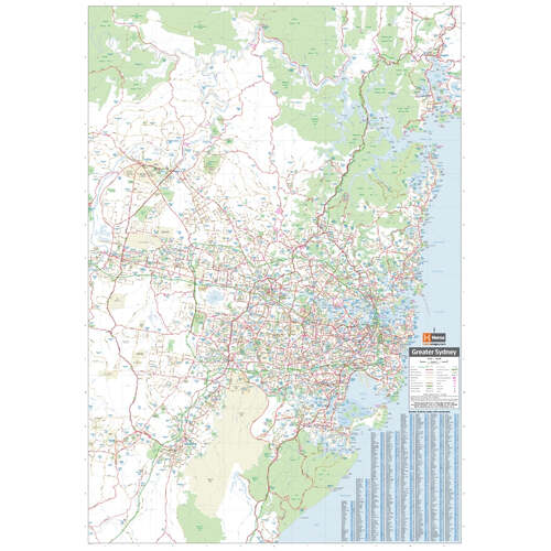 Sydney and Region Wall Map