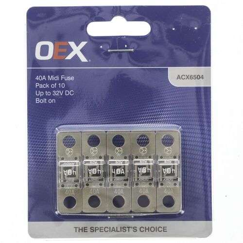 OEX Midi Fuse, 40A Bolt On - Pack of 10