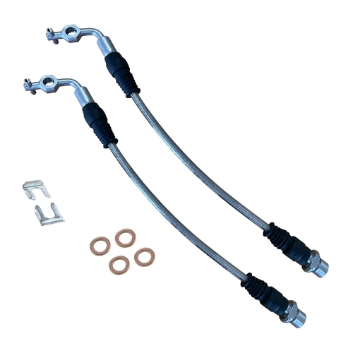 All Terrain Industries Braided Front Caliper Brake Lines - Suits Toyota Landcruiser 76/78/79 Series