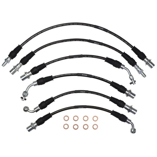 APC Core Braided Brake Hose Kit - Suits Toyota Landcruiser FJ80 1/1990 ON