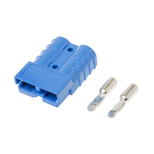 Genuine 50A Blue Anderson Plug Connector with 6AWG Contacts