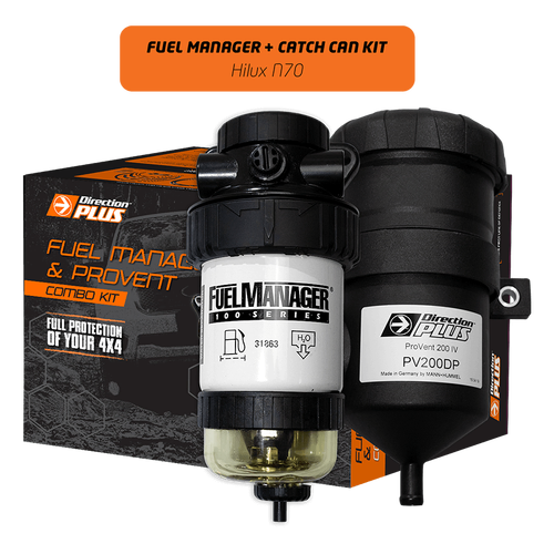 Direction Plus Fuel Manager Pre-Filter + Ultimate Catch Can Kit - Suits Toyota Hilux N70 3.0Ltr Turbo Diesel KUN26R 2005-2015