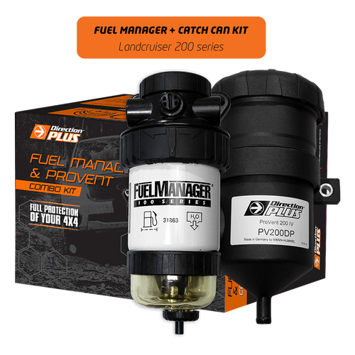 Direction Plus Fuel Manager Pre-Filter + Catch Can Kit - Suits Toyota Landcruiser 200 Series 4.5L V8 Diesel 2007-2022