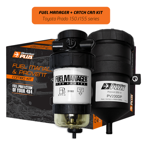 Direction Plus Fuel Manager Pre-Filter + Catch Can Kit - Suits Toyota Prado 150 Series 2015-ON 