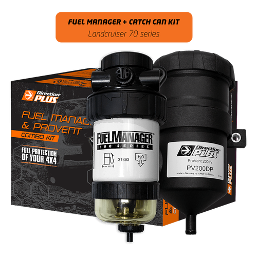 Direction Plus Fuel Manager Pre-Filter + Catch Can Kit - Suits Toyota Landcruiser 76/78/79 Series 2018-ON