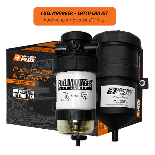 Direction Plus Fuel Manager Pre-Filter + Catch Can Kit - Suits Ford Ranger & Everest 2.0L 2018-2022
