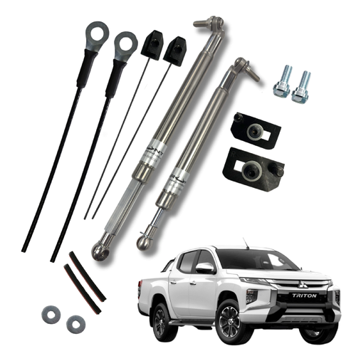 Grunt 4x4 Stainless Steel Tailgate Strut Assist System - Mitsubishi Triton MR