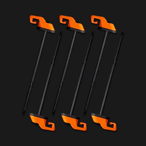 Tiegear Hard Terra Lite Spiral Screw Pegs - Pack of 6