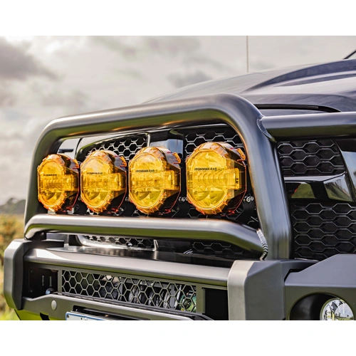 Ironman 4x4 9-inch Scope Driving Light Lens Covers (Amber, Pair)