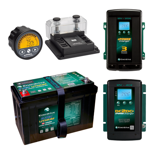 Enerdrive 125Ah B-TEC Bundle inc DC40, AC20 & ePRO+