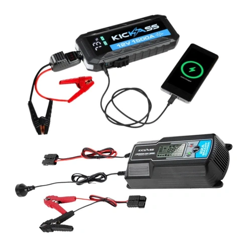 KickAss Jump Starter & Smart Battery Charger Kit - Battery Charging Solution