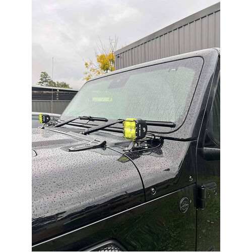 GMF4X4 Jeep Wrangler JL and Gladiator Bonnet LED Bracket