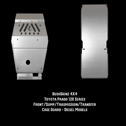 BushSkinz Front, Sump, Transmission & Transfer Case Guards - Toyota Landcruiser Prado 120 Series 2003-2009