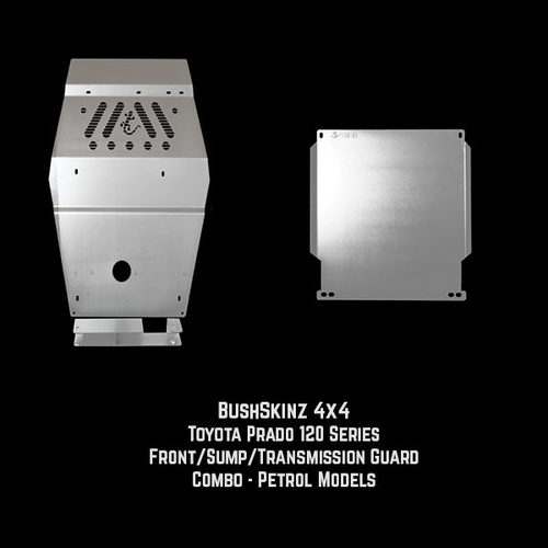 BushSkinz Elite Front, Sump & Transmission Guards - Toyota Landcruiser Prado 120 Series Petrol 2003-2009
