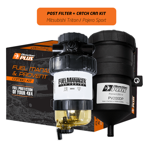 Direction Plus Fuel Manager Post-Filter + Catch Can Kit - Suits Mitsubishi Triton MQ/MR & Pajero Sport QE/QF 2015-2024