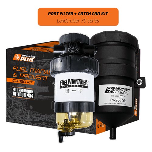 Direction Plus Fuel Manager Post-Filter + Catch Can Kit - Suits Toyota Landcruiser 76/78/79 Series 2018-ON