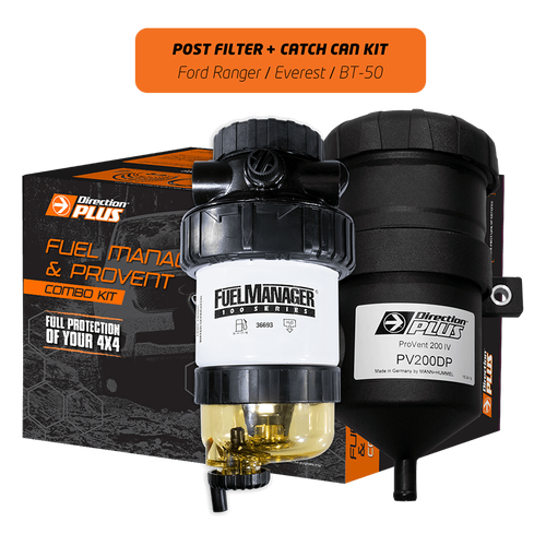 Direction Plus Fuel Manager Post-Filter + Provent Dual Kit - Suits Ford Ranger/Everest & Mazda BT-50 2011-2022