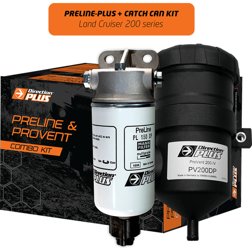Direction Plus Preline-Plus Pre-Filter + Provent Combo Kit - Suits Toyota Landcruiser 200 Series 4.5L V8 Diesel 2007-2022