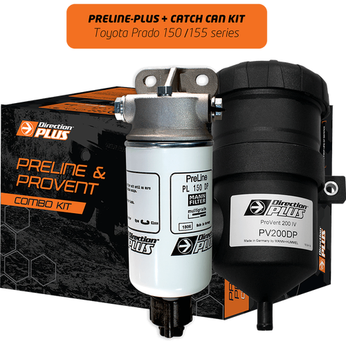Direction Plus Preline-Plus Pre-Filter + Provent Combo Kit - Suits Toyota Prado 150 Series 2015-ON 