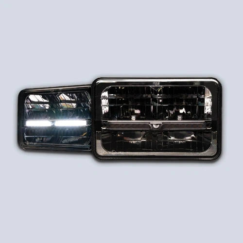 STEDI Homage Rectangle 6 x 4 Inch Headlight with DRL & Integrated Indicator (Pair)
